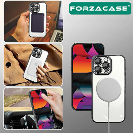 Forzacase iPhone 15 Plus ile uyumlu Vision Serisi Magsafe Wireless Şarj Özellikli Silikon Kılıf