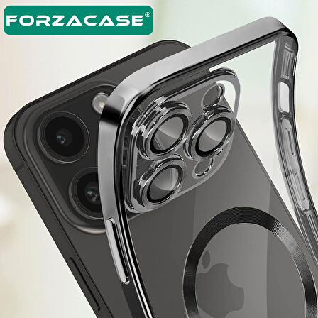 Forzacase iPhone 15 Pro Max ile uyumlu Vision Serisi Magsafe Wireless Şarj Özellikli Silikon Kılıf