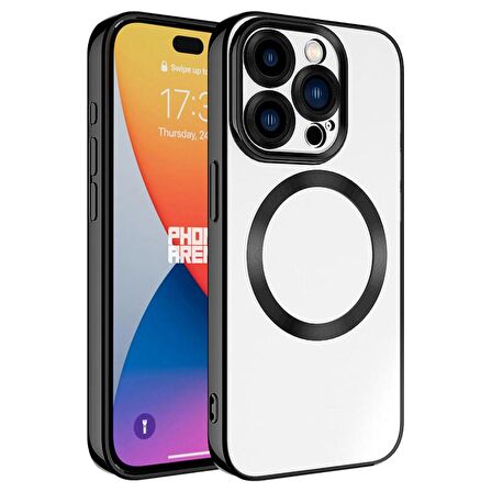 Forzacase iPhone 15 Pro ile uyumlu Vision Serisi Magsafe Wireless Şarj Özellikli Silikon Kılıf