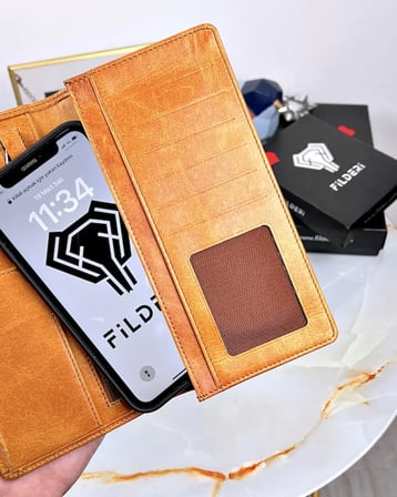 Cüzdan – Taba Hakiki Deri, Telefon Bölmeli ve Kartlıklı | 2027