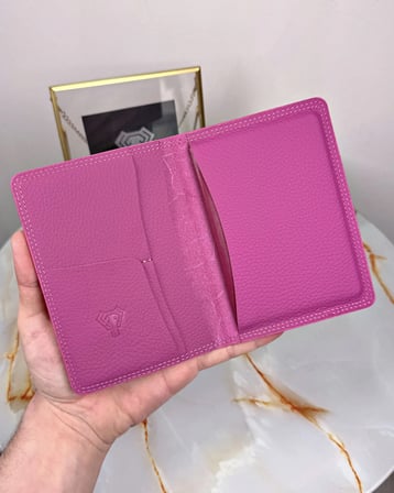 Pasaport Kabı ve Valiz Etiketi Hakiki Deri 2038 – Pembe