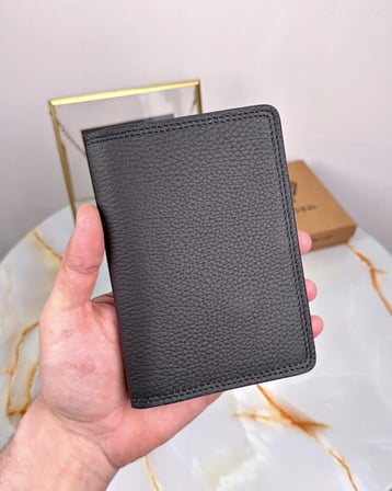 Pasaport Kabı ve Valiz Etiketi Hakiki Deri 2038 – Siyah