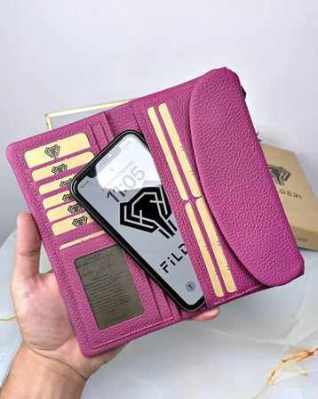 Kadın Cüzdan – Koyu Pembe Yumuşak Hakiki Deri | 2049