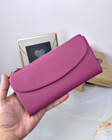 Kadın Cüzdan – Koyu Pembe Yumuşak Hakiki Deri | 2049