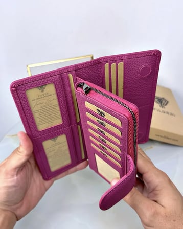 Büyük Cüzdan – Hakiki Deri, Lila Guti ve Telefon Bölmeli | 2069
