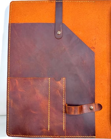 Deri Organizer – Laptop Bölmeli El Dikişi Fındık Hakiki Deri | 2075
