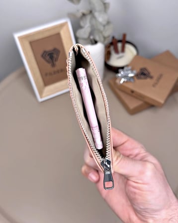 Hakiki Deri Kartlık – Slim , Fermuarlı,Pembe | 2126