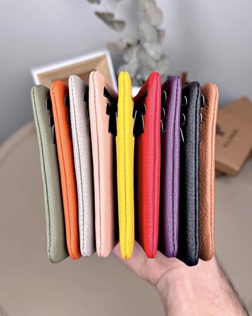 Hakiki Deri Kartlık – Slim , Fermuarlı,Pembe | 2126