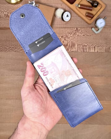 Hakiki Deri Pratik Cüzdan – Hızlı Erişimli – Lacivert | 2142