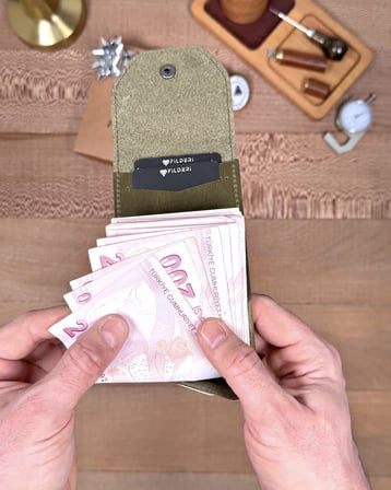 Hakiki Deri Pratik Cüzdan – Hızlı Erişimli – Yeşil | 2142