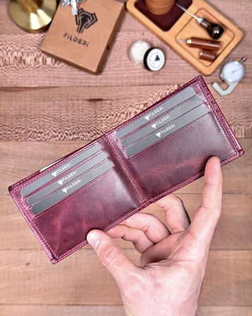 Erkek Cüzdan Kelebek Model – Hakiki Deri Bordo | 2145