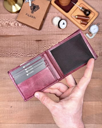 Erkek Cüzdan Kelebek Model – Hakiki Deri Bordo | 2145