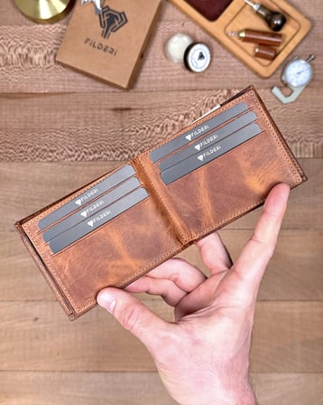 Erkek Cüzdan Kelebek Model – Hakiki Deri Fındık | 2145