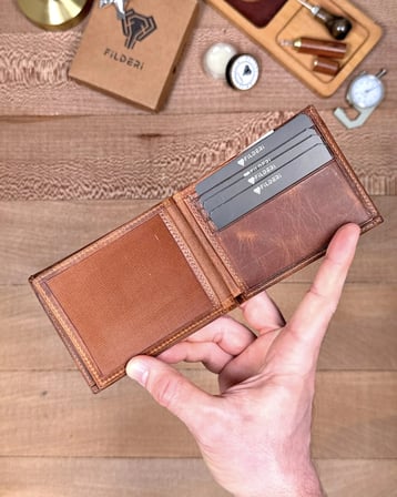 Erkek Cüzdan Kelebek Model – Hakiki Deri Fındık | 2145