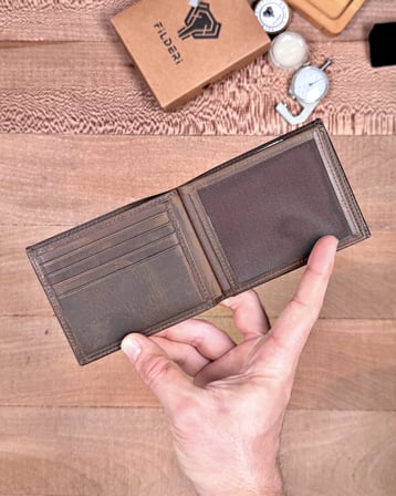 Erkek Cüzdan Kelebek Model – Hakiki Deri Kahve | 2145