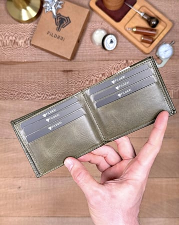 Erkek Cüzdan Kelebek Model – Hakiki Deri Yeşil | 2145