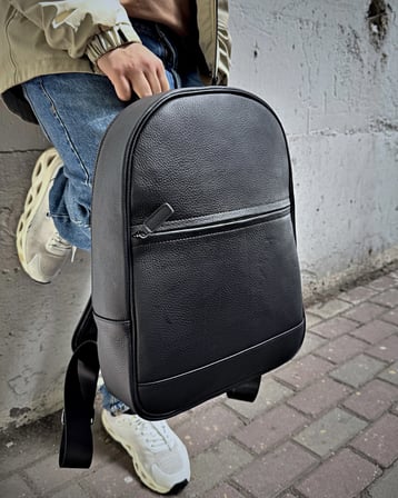 Hakiki Deri Sırt Çantası – Laptop Bölmeli Siyah Renk | 2148