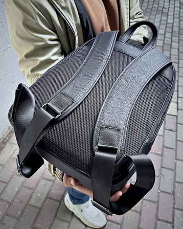 Hakiki Deri Sırt Çantası – Laptop Bölmeli Siyah Renk | 2148