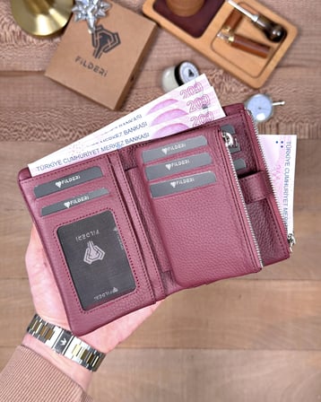 Küçük Kadın Cüzdan – Hakiki Deri Bordo | 2149