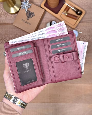 Küçük Kadın Cüzdan – Hakiki Deri Bordo | 2149