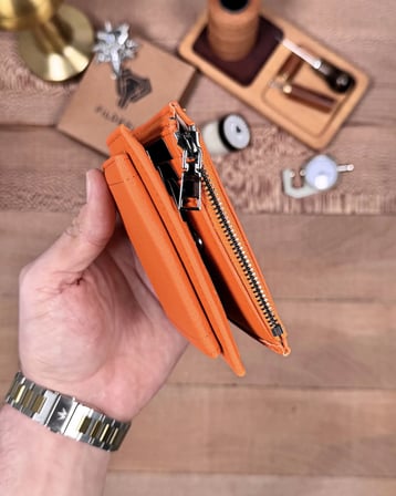 Fonksiyonel Küçük Kadın Cüzdanı – Hakiki Deri Turuncu | 2150