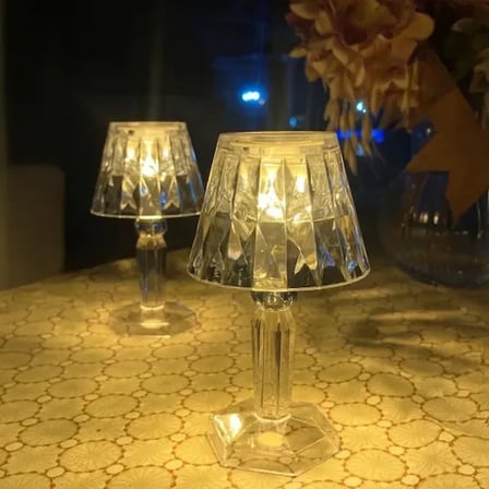 Marsilyan Dekoratif Pilli LED Masa Lambası Şeffaf Plastik