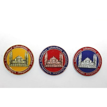 Marsilyan Sultanahmet Magnet Yuvarlak Hediyelik Ürün Çok Renkli 7.5 cm
