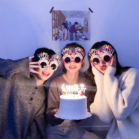 Marsilyan Happy Birthday Yazılı Parti Gözlüğü Doğum Günü Temalı Çok Renkli