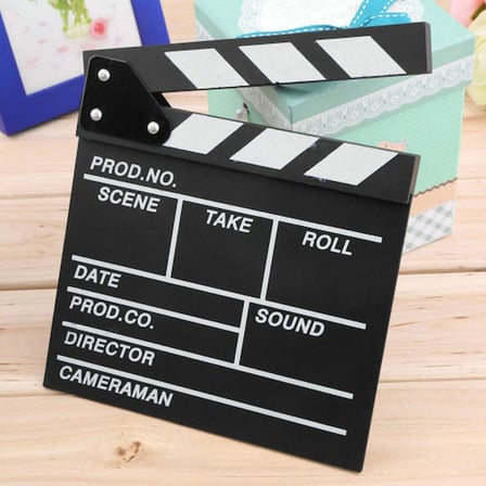 Küçük Boy Dekoratif Sinema Klaketi - Ahşap Tasarım - 20X20 Cm