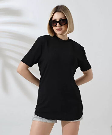FD GİYİM Unisex Bisiklet Yaka Slim Fit T-Shirt - Siyah