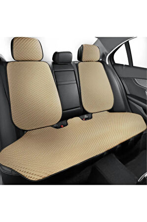 Hyundai Grandeur UYUMLU  Cepli Terletmez Oto  Minderi Kılıfı Ön Arka Tam Set Sırtlı Başlıklı BEJ