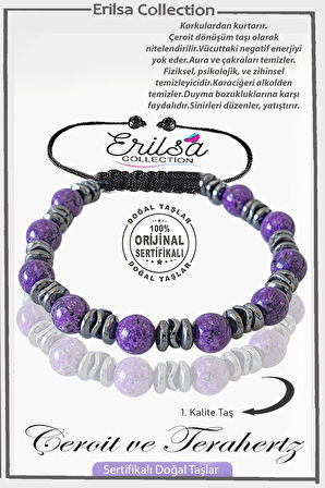 Sertifikalı Gerçek Hematit - Çeroit Taşı Bileklik