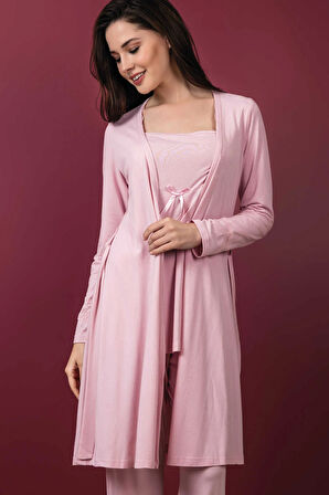 Kadın Pijama Viskon 3'lü Takım