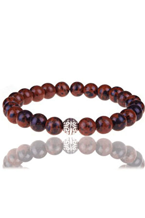 Sertifikalı Kırmızı Obsidyen Taşı Bileklik (Gümüş Aparatlı)