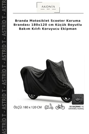 Branda Motosiklet Scooter Koruma Brandası 180x120 cm Küçük Boyutlu Bakım Kılıfı Koruyucu Ekipman