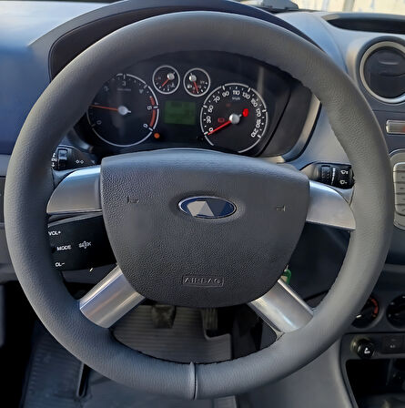 DİKİŞLİ DİREKSİYON KILIFI FÜME RENK DERİ SİYAH DİKİŞLİ F ORD CONNECT İÇİN