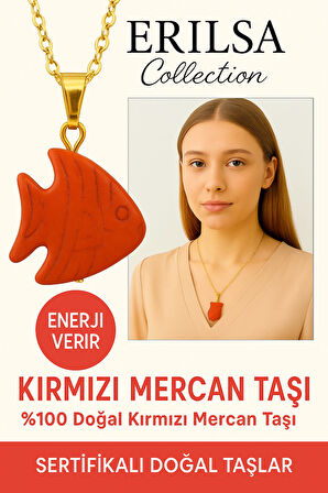 Sertifikalı Altın Kaplama Penguen Model Kırmızı Mercan Kolye – Sadakat, Enerji ve Cesaret Taşı