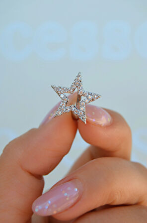 Zirkon Taşlı Yıldız Göbek Piercingi