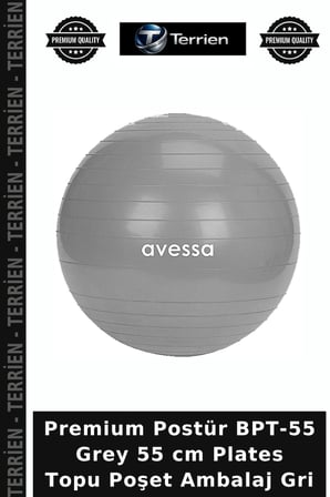 Premium Postür BPT-55 Grey 55 cm Plates Topu Poşet Ambalaj Gri