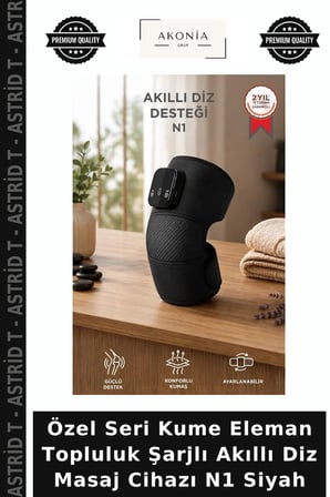 Özel Seri Kume Eleman Topluluk Şarjlı Akıllı Diz Masaj Cihazı N1 Siyah