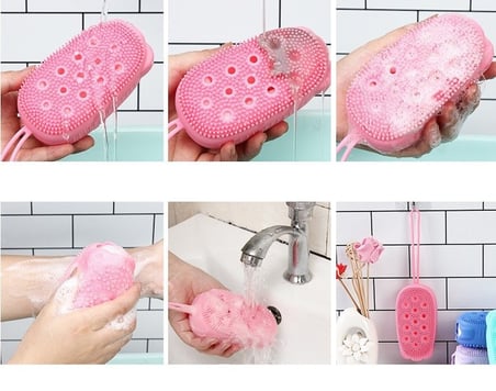 Premium Günlük Bakım Cilt Bakımı Duş Aksesuarı Süngerli Silikon Banyo Kesesi