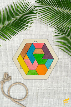 Ahşap Geometrik Şekiller 12 Parçalı Puzzle