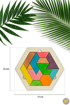 Ahşap Geometrik Şekiller 12 Parçalı Puzzle