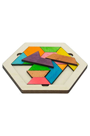 Ahşap Geometrik Şekiller 12 Parçalı Puzzle
