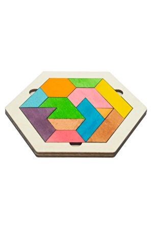 Ahşap Geometrik Şekiller 12 Parçalı Puzzle