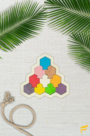 Ahşap Nar Figürlü 10 Parçalı Puzzle