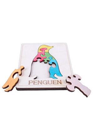 Ahşap Penguen Figürlü Puzzle