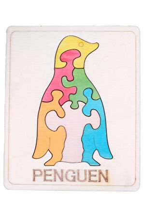 Ahşap Penguen Figürlü Puzzle