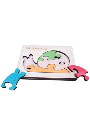 Ahşap Salyangoz Figürlü Puzzle