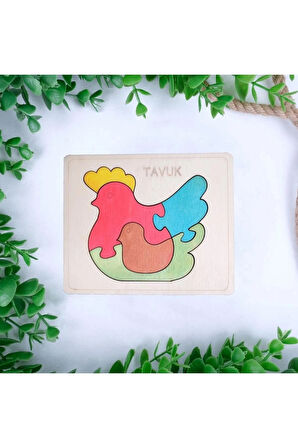 Ahşap Tavuk Figürlü Puzzle